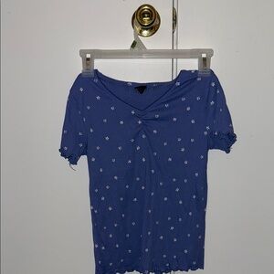 Art Class Blue Ribbed Fitted Short Sleeve Tee